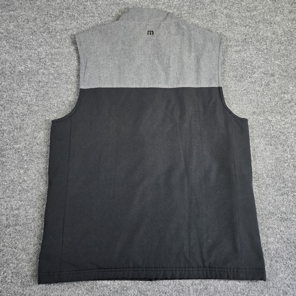Travis Mathew Mens L Full Zip Gray Black Golf Vest Outerwear Stretch Travel - Picture 4 of 12